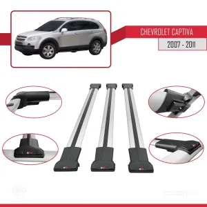 Chevrolet Captiva 2007-2011 Arası ile Uyumlu FLY Model Ara Atkı Tavan Barı GRİ 3 ADET BAR - Görsel 5
