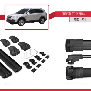 Chevrolet Captiva 2007-2011 Arası ile uyumlu ACE-1 Ara Atkı Tavan Barı SİYAH - Görsel 5