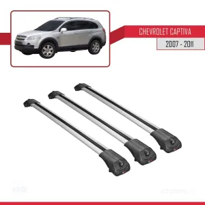 Chevrolet Captiva 2007-2011 Arası ile uyumlu ACE-1 Ara Atkı Tavan Barı GRİ 3 ADET BAR thumb 3