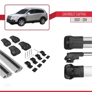 Chevrolet Captiva 2007-2011 Arası ile uyumlu ACE-1 Ara Atkı Tavan Barı GRİ - Görsel 5