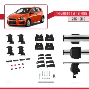 Chevrolet Aveo / Sonic T300 2012-2016 / Hatchback ACE-4 Ara Atkı Tavan Barı GRİ - Görsel 4