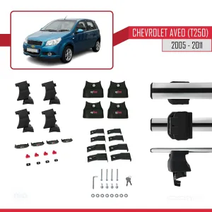 Chevrolet Aveo T250 2005-2011 Hatchback ACE-4 Ara Atkı Tavan Barı GRİ - Görsel 4