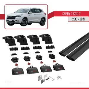 Chery Tiggo 7 2016-2019 Arası ile uyumlu ACE-2 Ara Atkı Tavan Barı SİYAH thumb 5