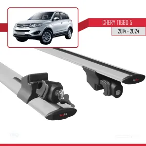 Chery Tiggo 5 2014 ve Sonrası ile uyumlu HOOK Model Anahtar Kilitli Ara Atkı Tavan Barı GRİ thumb 5