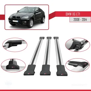 BMW X6 2008-2014 Arası ile Uyumlu FLY Model Ara Atkı Tavan Barı GRİ 3 ADET BAR - Görsel 5