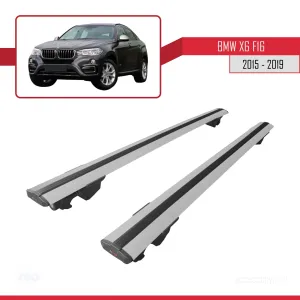Bmw X6 (F16) 2015-2019 Arası ile uyumlu HOOK Model Anahtar Kilitli Ara Atkı Tavan Barı GRİ thumb 4
