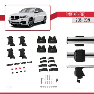 BMW X6 (F16) 2015-2019 Arası ile uyumlu ACE-4 Ara Atkı Tavan Barı GRİ thumb 4
