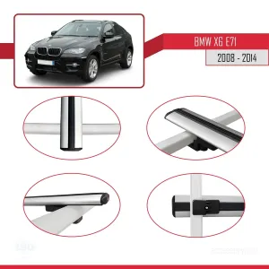 BMW X6 (E71) 2008-2014 Arası ile uyumlu Basic Model Ara Atkı Tavan Barı GRİ 3 ADET thumb 4