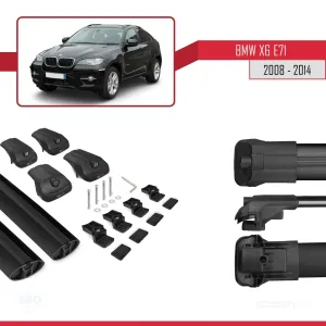 BMW X6 (E71) 2008-2014 Arası ile uyumlu ACE-1 Ara Atkı Tavan Barı SİYAH thumb 5