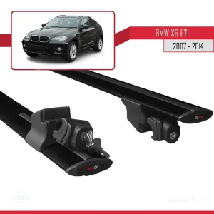 BMW X6 (E71) 2007-2014 Arası ile uyumlu HOOK Model Anahtar Kilitli Ara Atkı Tavan Barı SİYAH - Görsel 5