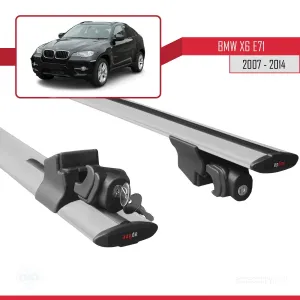 BMW X6 (E71) 2007-2014 Arası ile uyumlu HOOK Model Anahtar Kilitli Ara Atkı Tavan Barı GRİ - Görsel 5
