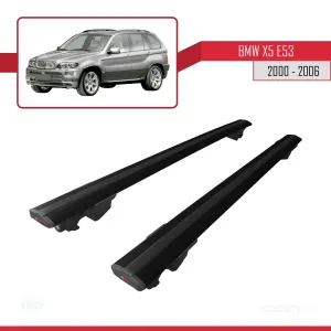 BMW X5 (E53) 2000-2006 Arası ile uyumlu HOOK Model Anahtar Kilitli Ara Atkı Tavan Barı SİYAH thumb 4