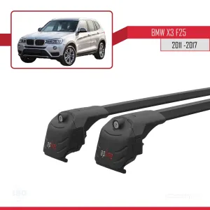 BMW X3 F25 2011-2017 Arası ile uyumlu ACE-2 Ara Atkı Tavan Barı SİYAH - Görsel 4