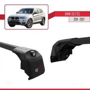 BMW X3 F25 2011-2017 Arası ile uyumlu ACE-2 Ara Atkı Tavan Barı SİYAH - Görsel 5