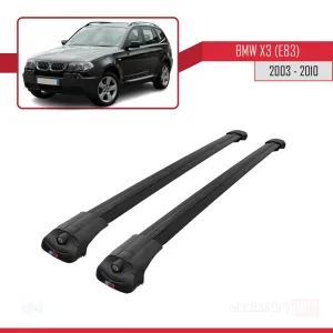BMW X3 E83 2003-2010 Arası ile uyumlu ACE-1 Ara Atkı Tavan Barı SİYAH thumb 3