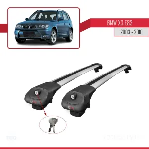 BMW X3 E83 2003-2010 Arası ile uyumlu ACE-1 Ara Atkı Tavan Barı GRİ thumb 4