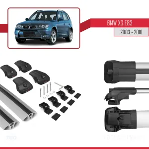 BMW X3 E83 2003-2010 Arası ile uyumlu ACE-1 Ara Atkı Tavan Barı GRİ thumb 5
