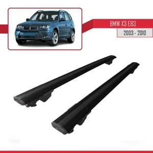 BMW X3 (E83) 2003-2010 Arası ile uyumlu HOOK Model Anahtar Kilitli Ara Atkı Tavan Barı SİYAH - Görsel 4