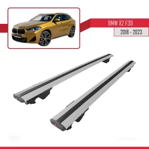 BMW X2 (F39) 2018 ve Sonrası ile uyumlu HOOK Model Anahtar Kilitli Ara Atkı Tavan Barı GRİ thumb 4