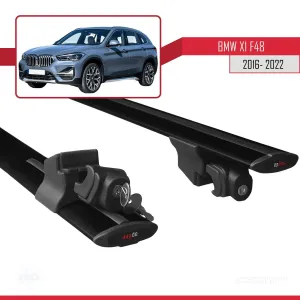 BMW X1 (F48) 2016-2022 Arası ile Uyumlu HOOK Model Anahtar Kilitli Ara Atkı Tavan Barı SİYAH thumb 5