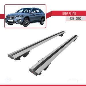 BMW X1 (F48) 2016-2022 Arası ile Uyumlu HOOK Model Anahtar Kilitli Ara Atkı Tavan Barı GRİ thumb 4