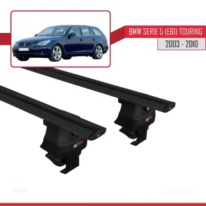 BMW 5 Serisi 2003-2010 (E61) Serie 5 (E61) Touring Arası ile uyumlu ACE-4 Ara Atkı Tavan Barı SİYAH - Görsel 4