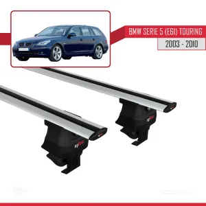 BMW 5 Serisi 2003-2010 (E61) Serie 5 (E61) Touring Arası ile uyumlu ACE-4 Ara Atkı Tavan Barı GRİ - Görsel 2