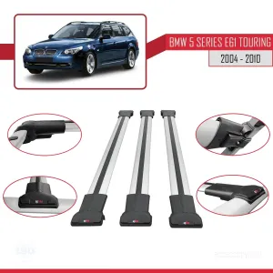 BMW 5 Serisi (E61) TOURING 2004-2010 Arası ile Uyumlu FLY Model Ara Atkı Tavan Barı GRİ 3 ADET BAR - Görsel 5