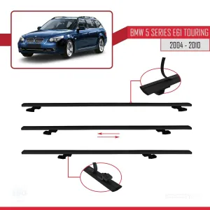 BMW 5 Serisi (E61) TOURING 2004-2010 Arası ile uyumlu Basic Model Ara Atkı Tavan Barı SİYAH 3 ADET - Görsel 5