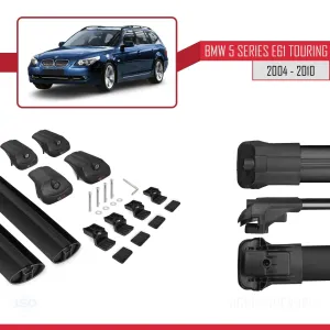 BMW 5 Serisi (E61) TOURING 2004-2010 Arası ile uyumlu ACE-1 Ara Atkı Tavan Barı SİYAH - Görsel 5