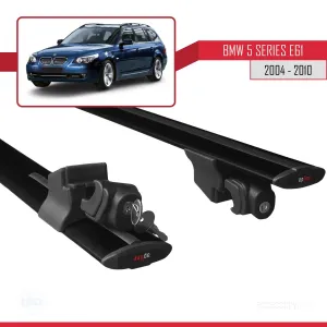 BMW 5 Serisi (E61) 2004-2010 Arası ile uyumlu HOOK Model Anahtar Kilitli Ara Atkı Tavan Barı SİYAH - Görsel 5