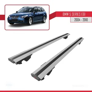 BMW 5 Serisi (E61) 2004-2010 Arası ile uyumlu HOOK Model Anahtar Kilitli Ara Atkı Tavan Barı GRİ - Görsel 4