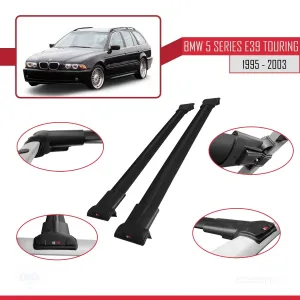 BMW 5 Serisi (E39) TOURING 1995-2003 Arası ile uyumlu FLY Model Ara Atkı Tavan Barı SİYAH - Görsel 5