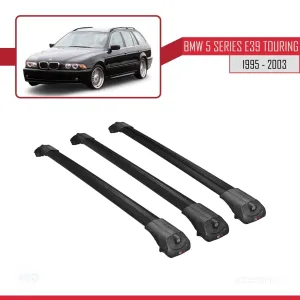 BMW 5 Serisi (E39) TOURING 1995-2003 Arası ile uyumlu ACE-1 Ara Atkı Tavan Barı SİYAH 3 ADET BAR thumb 3