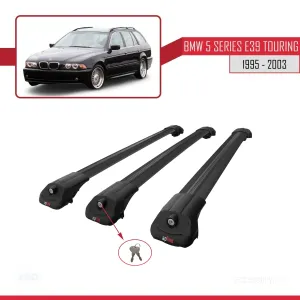 BMW 5 Serisi (E39) TOURING 1995-2003 Arası ile uyumlu ACE-1 Ara Atkı Tavan Barı SİYAH 3 ADET BAR thumb 4