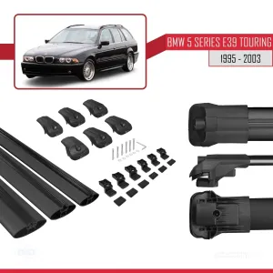 BMW 5 Serisi (E39) TOURING 1995-2003 Arası ile uyumlu ACE-1 Ara Atkı Tavan Barı SİYAH 3 ADET BAR thumb 5