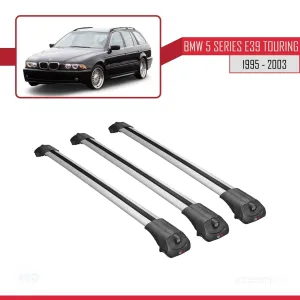 BMW 5 Serisi (E39) TOURING 1995-2003 Arası ile uyumlu ACE-1 Ara Atkı Tavan Barı GRİ 3 ADET BAR thumb 3