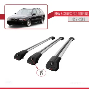 BMW 5 Serisi (E39) TOURING 1995-2003 Arası ile uyumlu ACE-1 Ara Atkı Tavan Barı GRİ 3 ADET BAR thumb 4