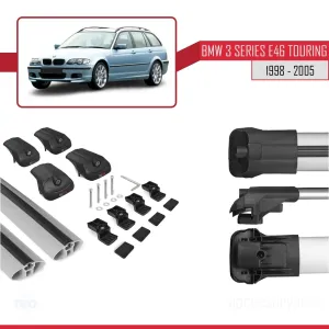 BMW 3 Serisi için ESTATE - TOURING (E46) 1998-2005 Arası ile uyumlu ACE-1 Ara Atkı Tavan Barı GRİ thumb 5