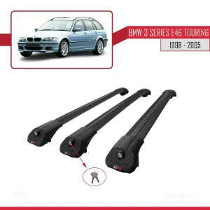 BMW 3 Serisi (E46) TOURING 1998-2005 Arası ile uyumlu ACE-1 Ara Atkı Tavan Barı SİYAH 3 ADET BAR thumb 4