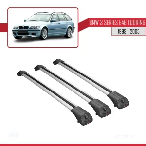 BMW 3 Serisi (E46) TOURING 1998-2005 Arası ile uyumlu ACE-1 Ara Atkı Tavan Barı GRİ 3 ADET BAR thumb 3