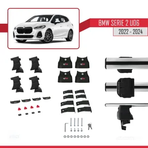 BMW 2 Serisi (U06) Gran Tourer 2022 ve Sonrası ile uyumlu ACE-4 Ara Atkı Tavan Barı GRİ thumb 4