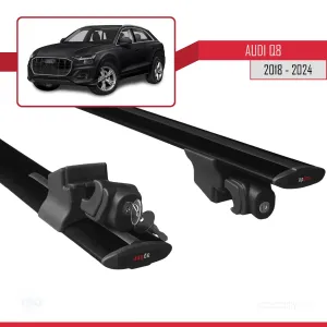 Audi Q8 (F1) 2018 ve Sonrası ile uyumlu HOOK Model Anahtar Kilitli Ara Atkı Tavan Barı SİYAH thumb 5