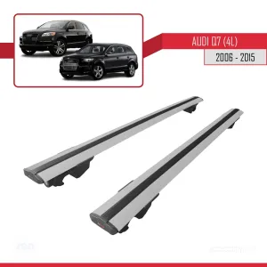 Audi Q7 2006-2015 Arası ile uyumlu HOOK Model Anahtar Kilitli Ara Atkı Tavan Barı GRİ - Görsel 4