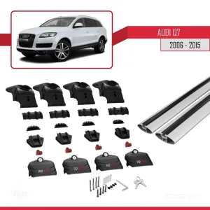 Audi Q7 (4L) 2006-2015 Arası ile uyumlu ACE-2 Ara Atkı Tavan Barı GRİ thumb 5