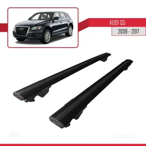Audi Q5 (8R) 2009-2017 Arası ile uyumlu HOOK Model Anahtar Kilitli Ara Atkı Tavan Barı SİYAH thumb 4