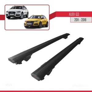 Audi Q3 2011-2018 Arası ile uyumlu HOOK Model Anahtar Kilitli Ara Atkı Tavan Barı SİYAH - Görsel 4