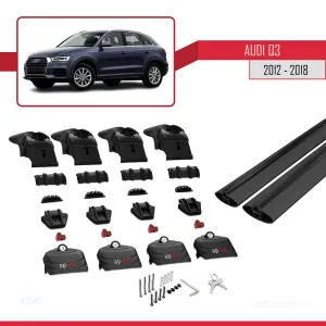 Audi Q3 (8U) 2012-2018 Arası ile uyumlu ACE-2 Ara Atkı Tavan Barı SİYAH thumb 5