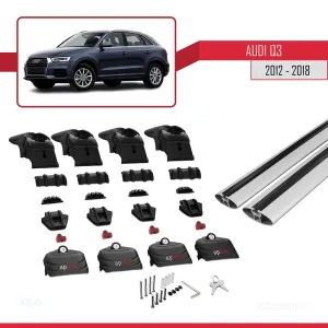 Audi Q3 (8U) 2012-2018 Arası ile uyumlu ACE-2 Ara Atkı Tavan Barı GRİ - Görsel 5