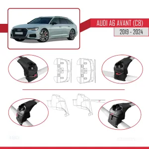 Audi A6 Avant (C8) 2019 ve Sonrası ile uyumlu ACE-2 Ara Atkı Tavan Barı GRİ - Görsel 4
